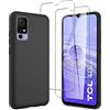 JDXHFF Cover Compatibile con TCL 40R 5G (6.6) e 2 Pezzi Pellicola Protettiva in Vetro Temperato - Nero Morbido Silicone Custodia Protettivo TPU Protezione Case Black