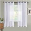 Woaboy Tende per Interni corte 2 Pezzi Tende Finestre Voile Semi Trasparenti per Soggiorno e Camera da Letto Moderne Luminoso per Decorazioni per la casa Romantico 140x145cm Bianco