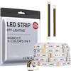 BTF-LIGHTING RGBCCT 5 colori in 1 LED 5050 RGBWW RGB+Dimmergibile Temperatura colore regolabile 2700K-6500K 5M 60LED/m 300LEDs Luci a nastro LED multicolore IP30 DC12V(senza adattatore o controller)