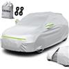 Favoto Telo Copriauto Felpato Invernale Impermeabile Telo per Auto da Esterno per Compact SUV, Realizzato in PEVA con Zip Laterale, Anti Acqua Polvere Neve Sole Freddo, 460x185x160cm