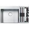 Franke: Lavello una vasca con vano accessorio a destra Box Center BWX 220-54-27 127.0538.259 finitura inox satinato da 86x51 cm