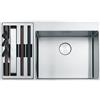 Franke: Lavello una vasca con vano accessorio a sinistra Box Center BWX 220-54-27 127.0538.260 finitura inox satinato da 86x5