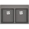 Franke PRONTA CONSEGNA - Franke: Lavello due vasche Vasche Sopratop Maris MRG 620-35-35 TL 114.0661.676 finitura fragranite stone grey da 76x51 cm