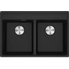 Franke PRONTA CONSEGNA - Franke: Lavello due vasche Vasche Sopratop Maris MRG 620-35-35 TL 114.0661.675 finitura fragranite nero da 76x51 cm
