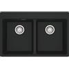 Franke PRONTA CONSEGNA - Franke Lavello due vasche Vasche Sopratop Centro MRG 620-34-34 FTL 114.0661.690 finitura fragranite black matt da 76x50 cm