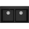 Franke Lavello due vasche Vasche Sopratop Centro MRG 620-39-39 FTL 114.0666.363 finitura fragranite nero da 86x50 cm