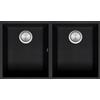 Barazza Lavello sottotop a due vasche SOUL 1QSO82NS finitura b_granite nero da 72x39.5 cm