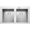 Barazza Lavello due vasche MOOD 1LMDR92 finitura inox satinato da 86x51 cm