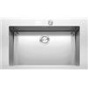 Barazza Lavello a una vasca MOOD 1LMDR91 finitura inox satinato da 86x51 cm