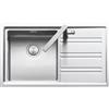 Barazza Lavello a una vasca con gocciolatoio dx EASY 1LES91RD finitura inox satinato da 86x50 cm