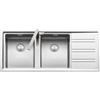 Barazza Lavello due vasche con gocciolatoio dx EASY KIT 1LES12RD finitura inox satinato da 116x50 cm - IN PROMOZIONE FINO AL 15/06
