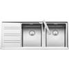 Barazza Lavello due vasche con gocciolatoio sx EASY KIT 1LES12RS finitura inox satinato da 116x50 cm - IN PROMOZIONE FINO AL 15/06