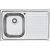 Barazza Lavello a una vasca con gocciolatoio dx B_FAST 1LFS81D finitura inox satinato da 79x50 cm