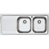 Barazza Lavello a due vasche con gocciolatoio sx B_FAST 1LFS12S finitura inox satinato da 116x50 cm