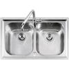 Barazza Lavello a due vasche B_LEVEL 1LLV90/2 finitura inox satinato da 86x50 cm