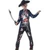 SMIFFYS Deluxe Jolly Rotten Pirate, Black, with Top, Trousers & Hat, Sublimation Print, (L)