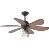 FARO CHICAGO - Ventilatore luminoso da soffitto Ø 900 mm nero - 6 pale