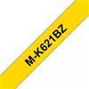 BROTHER Nastro Brother M-K621BZ M-K621 Laminato Nero Su Giallo
