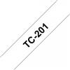BROTHER Nastro Brother Laminato Nero Su Bianco TC-201 12mm x 7,7m