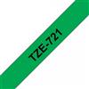 BROTHER Nastro Brother Laminato Nero Su Verde TZe-721 TZ-721 9mm x 8m