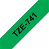 BROTHER Nastro Brother Laminato Nero Su Verde TZe-741 TZ-741 18mm x 8m