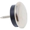 Adsamm® / 32 x scivoli in metallo con chiodo e pad ammortizzante / argento / Ø 25 mm / tondi / puntali in metallo nichelato con cuscinetto in PVC / piedini protettivi per arredi Adsamm® Quality