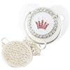 East-hai-buy Cartoon Corona A Forma Di Cuore Ciuccio per Bambini Ciuccio con Strass Bling Di Lusso Baby Doccia Regalo