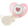 East-hai-buy Cartoon Corona A Forma Di Cuore Ciuccio per Bambini Ciuccio con Strass Bling Di Lusso Baby Doccia Regalo