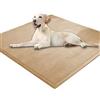 DG Catiee Materasso per cani extra large, morbido velluto corallo per animali domestici, anti-ansia, XXL, cuscino per cani e gatti, per cani di piccola taglia media e grande (100 x 150 cm, cachi)