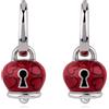 Chantecler / Et Voilà / orecchini campanella con cuori e lucchetto / argento, smalto rosso e smalto nero - 40022