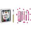 BIC 4 Colori Penne a Sfera a Scatto Assortite Punta Media (1.00 mm), Confezione Metallica da 5 Penne Assortite, Confezione Regalo & My Summer Collection Pink Box, Penna A Sfera A Scatto 4 Colori