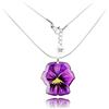 Dragon Porter Collana Catena con Pendente Piccolo Collezione Giardino Bellissimi; Regalo Amore Gioielli di San Valentino per Donne (Stile 15 - Fiore Viola Argento)