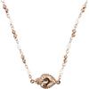 Generic Linea Italia Gioielli - Collana Donna in Argento 925 Placcato Rosa con Cuore Sacro E Perline Bianche - Made In Italy