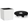Lechuza 15380 Owl Pot Cottage 40 Cubo Kit Completo, Bianco (40 x 40 x 40) & Sottobicchieri di per Classico 50