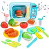 deAO Forno a microonde giocattolo con luce realistica, suono e pezzi da taglio per alimenti inclusi, ideale per bambini di età 3, 4, 5, 6 anni, ragazze, ragazzi, perfetto regalo per bambini in cucina
