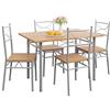 Casaria® Gruppo di Sedute Paul Set 5 Pezzi Tavolo da Pranzo con 4 Sedie Set di Mobili per Sala Cucina Soggiorno Salotto Set da Pranzo Tavoli Sedia