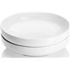 Dowan Ciotola da Portata in Porcellana 1,89 Litri, Piatto da Portata Profondo, Set di Ciotole Grandi, Set di Piatti, Piatto da Portata Per Zuppe, Insalata, Frutta, Pasta, Bianco, Set di 2
