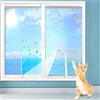 DG Catiee Protezione per finestra in rete di sicurezza per gatti, anti-zanzariera, zanzariera a rete per balcone, con cerniera antipolvere autoadesiva e riutilizzabile (60 x 80 cm, maglia bianca-D)