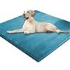 DG Catiee Materasso per cani extra large, morbido velluto corallo per animali domestici, anti-ansia, XXL, cuscino per cani e gatti, per cani di taglia piccola, media, grande (100 x 150 cm, ciano)