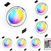 KYOTECH Faretti LED da Incasso per Cartongesso RGB Orientabile 5W Bianco Caldo 3000K 400LM Dimmerabile con Telecomando Plafoniere LED Soffitto Faretto Incasso Ultrasottili Bianco Set da 6