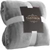 TASTHROW Coperta Vellutata in Pile (Grigio leggero, 130x180cm)