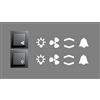 Generic Set di adesivi per interruttore, con simboli bianchi, frecce, campana, per ventilatore, Smart Home (RP29/1) (10 mm), Bianchi, trasparente, Plastica, Minimalista, adesivo decalcomania