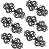 WANDIC Clip Per Cardigan, 6 Paia Di Fibbie Per Mantello A Fiore Vorticoso Vintage Fibbie Per Mantello Con Ganci E Occhielli Da Cucire Per Maglioni E Scialli Colore Nero Fucile