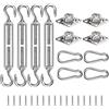 BELLE VOUS Kit Ganci per Tende (29 Pezzi) - Accessori di Montaggio e Piastre a Occhielli in Acciaio Inox - Kit Resistente/Antiruggine per Tende da Sole/Amache in Giardino, Patio o Prato