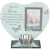 Widdle Gifts Ltd Portacandele in vetro commemorativo con cornice portafoto Nan 9026, taglia unica, bianco