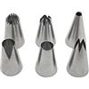 Zenker 44894 - Set di 6 beccucci per pasticceria in acciaio inox, misura grande, decorazione torte e cupcake, per tasche, in acciaio inox, diametro 3 cm, altezza 4,7 cm