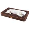 Ferplast Cuccia Ortopedica per Cani Piccoli Materassino per Cani Impermeabile e Antigraffio Cuccia Morbida Polo, 65 x 40 x h 8 CM, MARRONE