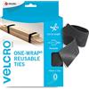 VELCRO® Cravatte riutilizzabili a un avvolgimento, fascette multiuso, accessori da scrivania perfetti per la gestione dei cavi e il miglioramento della casa, nero, 30 mm x 15 m