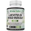 Kivéelabs 90 Capsule -Riso Rosso Fermentato Colesterolo | Coenzima Q10 - Riso rosso fermentato - 496MG riso rosso fermentato - Senza glutine, vegano e non OGM - Prodotto in Europa. (90 Capsule)