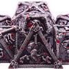 SIQUK 7 Pezzi Dadi Metallo D&D Poliedrici D20 D12 D10 D% D8 D6 D4 Set per Dungeon and Dragons, Schizzi di Sangue